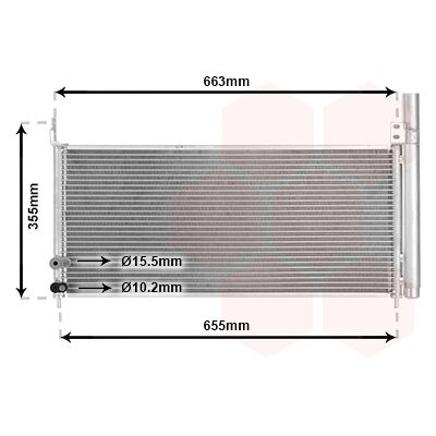 VAN WEZEL Modell 53005576 Aluminium Kondensator - Kondensator VAN WEZEL Modell 53005576 Aluminium Kondensator - Kondensator