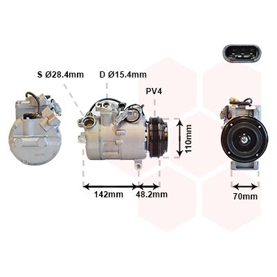 VAN WEZEL Klimakompressor - 7SBU17C - Magnetkupplung - R134a - BMW 3er E90 VAN WEZEL Klimakompressor - 7SBU17C - Magnetkupplung - R134a - BMW 3er E90