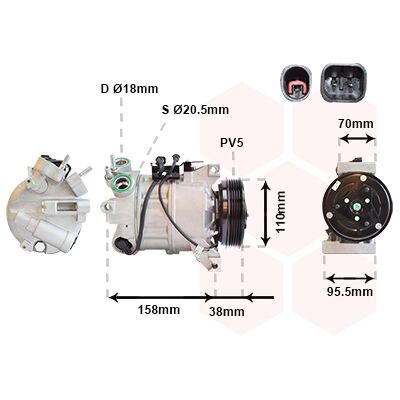 VAN WEZEL Klimakompressor - Modell 5900K143 - Für Volvo, Ford VAN WEZEL Klimakompressor - Modell 5900K143 - Für Volvo, Ford