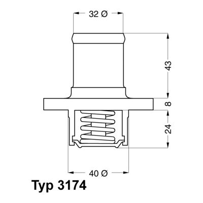Wahler 3174.89D Thermostat - 89°C, mit Dichtung für Renault Wahler 3174.89D Thermostat - 89°C, mit Dichtung für Renault