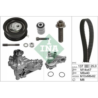 INA Zahnriemensatz mit Wasserpumpe für Ford, Seat, VW - Zahnriemen-Kit INA Zahnriemensatz mit Wasserpumpe für Ford, Seat, VW - Zahnriemen-Kit