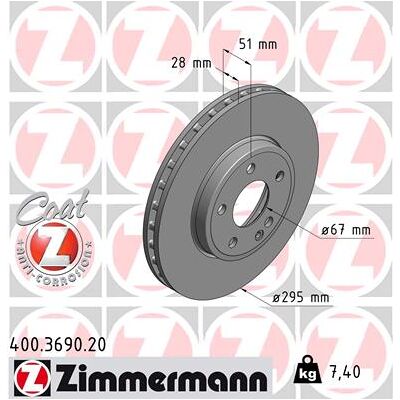 Zimmermann Bremsscheibe Coat Z 400369020 Vorderachse Belüftet 295mm 28mm Für Mercedes (Bbdc) Zimmermann Bremsscheibe Coat Z 400369020 Vorderachse Belüftet 295mm 28mm Für Mercedes (Bbdc)