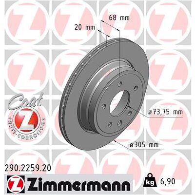 Zimmermann Bremsscheibe 305mm Belüftet Alloy - Bremsscheibe Zimmermann Bremsscheibe 305mm Belüftet Alloy - Bremsscheibe