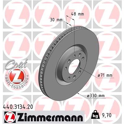 Zimmermann Bremsscheibe Coat Z 440313420 Vorderachse Innenbelüftet 330mm 30mm Für Citroën/peugeot Zimmermann Bremsscheibe Coat Z 440313420 Vorderachse Innenbelüftet 330mm 30mm Für Citroën/peugeot