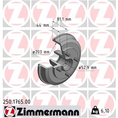ZIMMERMANN Focus Mk1 Bremsentrommel 243mm - Brake Drum ZIMMERMANN Focus Mk1 Bremsentrommel 243mm - Brake Drum