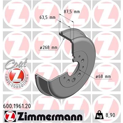 Zimmermann Bremstrommel Z 600.1961.20 - Bremstrommel Zimmermann Bremstrommel Z 600.1961.20 - Bremstrommel