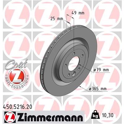 Zimmermann Bremsscheibe Coat Z 450521620 Hinterachse Belüftet 365mm 25mm Für Land Rover Zimmermann Bremsscheibe Coat Z 450521620 Hinterachse Belüftet 365mm 25mm Für Land Rover