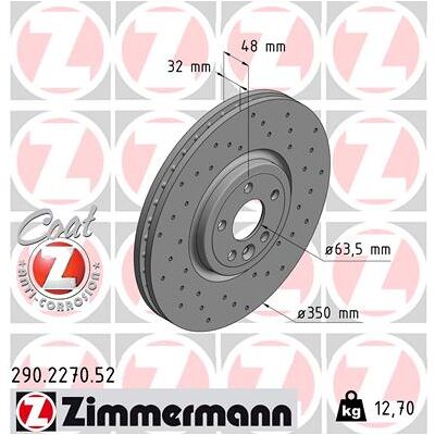 Zimmermann Modell 290.2270.52 Perforierte Belüftungsbremsscheibe - Bremsscheibe Zimmermann Modell 290.2270.52 Perforierte Belüftungsbremsscheibe - Bremsscheibe
