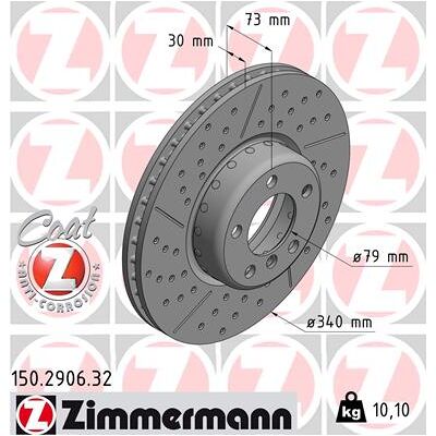 Zimmermann Bremsscheibe Formula F Coat Z 150290632 Vorderachse 340mm 30mm Für Bmw (Brilliance) Zimmermann Bremsscheibe Formula F Coat Z 150290632 Vorderachse 340mm 30mm Für Bmw (Brilliance)