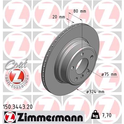 ZIMMERMANN Bremsscheibe 150.3443.20 - Bremsscheibe ZIMMERMANN Bremsscheibe 150.3443.20 - Bremsscheibe