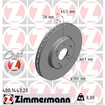 Zimmermann Bremsscheibe Coat Z 400144320 Vorderachse Belüftet 300mm 28mm Für Mercedes Chrysler Zimmermann Bremsscheibe Coat Z 400144320 Vorderachse Belüftet 300mm 28mm Für Mercedes Chrysler