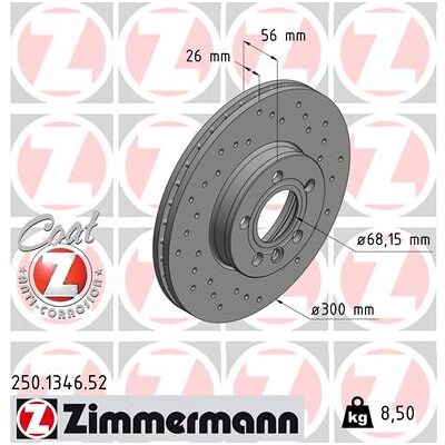 Zimmermann Belüftete Bremsscheibe - Volkswagen Sharan I, Ford Galaxy Mk1, Seat Alhambra I Zimmermann Belüftete Bremsscheibe - Volkswagen Sharan I, Ford Galaxy Mk1, Seat Alhambra I