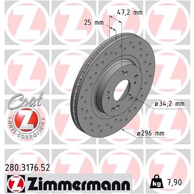 Zimmermann Sport Bremsscheibe 296mm Belüftet - Bremsscheibe Zimmermann Sport Bremsscheibe 296mm Belüftet - Bremsscheibe