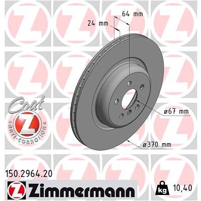 ZIMMERMANN BMW Bremsscheibe - Belüftet 370mm - 150.2964.20 ZIMMERMANN BMW Bremsscheibe - Belüftet 370mm - 150.2964.20