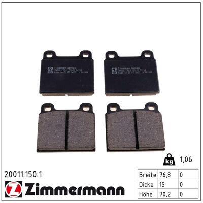 Zimmermann Bremsbeläge für Alfa Romeo 1750-2000 Montreal Spider - Robuste deutsche Qualität Zimmermann Bremsbeläge für Alfa Romeo 1750-2000 Montreal Spider - Robuste deutsche Qualität