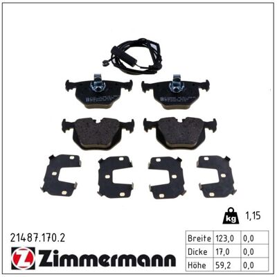 Zimmermann Bremsbelagsatz, Scheibenbremse 214871702 Hinterachse Für Bmw Land Rover Zimmermann Bremsbelagsatz, Scheibenbremse 214871702 Hinterachse Für Bmw Land Rover