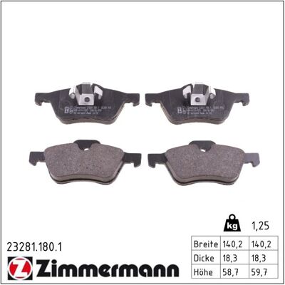 Zimmermann Mini Bremsbeläge - Vorderachse Zimmermann Mini Bremsbeläge - Vorderachse