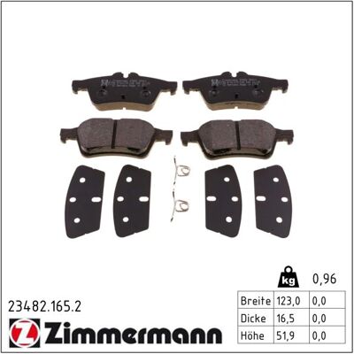 Zimmermann Bremsbelagsatz, Scheibenbremse 234821652 Hinterachse Für Peugeot (Df-Psa) Citroën/peugeot Zimmermann Bremsbelagsatz, Scheibenbremse 234821652 Hinterachse Für Peugeot (Df-Psa) Citroën/peugeot