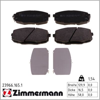 Zimmermann Bremsbelagsatz, Scheibenbremse 239661651 Vorderachse Für Hyundai Kia Zimmermann Bremsbelagsatz, Scheibenbremse 239661651 Vorderachse Für Hyundai Kia