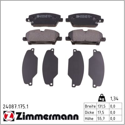 Zimmermann Bremsbelagsatz, Scheibenbremse 240871751 Vorderachse Für Honda Zimmermann Bremsbelagsatz, Scheibenbremse 240871751 Vorderachse Für Honda