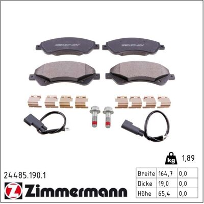 Zimmermann Bremsbelagsatz, Scheibenbremse 244851901 Vorderachse Für Ford Zimmermann Bremsbelagsatz, Scheibenbremse 244851901 Vorderachse Für Ford