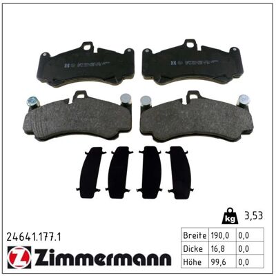 Zimmermann Porsche 911 Bremsbelagsatz - Langlebig, Deutsche Qualität Zimmermann Porsche 911 Bremsbelagsatz - Langlebig, Deutsche Qualität