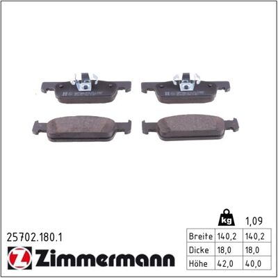 Zimmermann Bremsbeläge Satz - Dacia Logan, Sandero, Renault - Langlebige, Deutsche Qualität Zimmermann Bremsbeläge Satz - Dacia Logan, Sandero, Renault - Langlebige, Deutsche Qualität