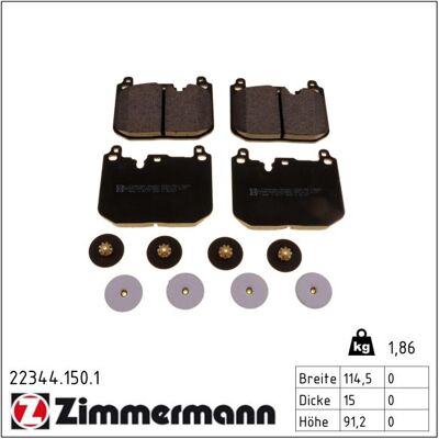 Zimmermann Bremsbelagsatz, Scheibenbremse 223441501 Vorderachse Für Mini Zimmermann Bremsbelagsatz, Scheibenbremse 223441501 Vorderachse Für Mini