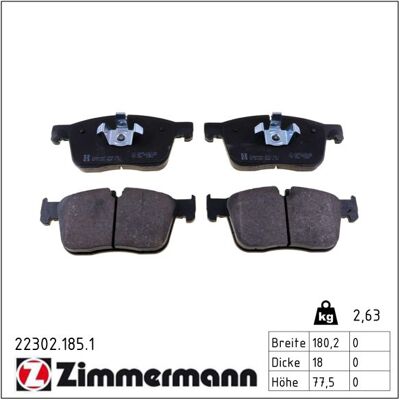 Zimmermann Bremsbelagsatz, Scheibenbremse 223021851 Vorderachse Für Jaguar (Chery) Land Rover Zimmermann Bremsbelagsatz, Scheibenbremse 223021851 Vorderachse Für Jaguar (Chery) Land Rover
