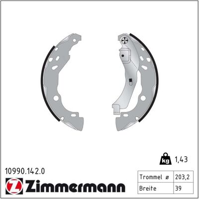 Zimmermann Bremsbacken 10990.142.0 - Bremsbacken Zimmermann Bremsbacken 10990.142.0 - Bremsbacken