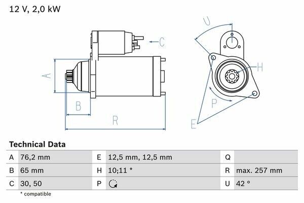 Bosch Starterfür Vw Sharan 1.9 Tdi Ford Galaxy Seat Alhambra Golf Iv 1.8 T New Beetle 2.0 20v Audi Tt Quattro 2.8 Vr6 4motion A3 S3 Bora V6 Leon 4