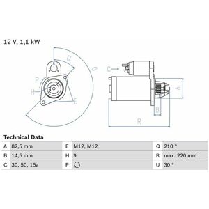 Bosch Starterfür Audi 80 B3 1.6 2.0 E 16v Quattro Coupe 16 V 100 C4 B4 Cabriolet A4 B5 1.8 T A6 Vw Passat C5 Syncro/4motion B5.5 B6 20v 4motion