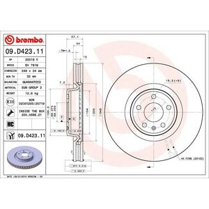 Brembo Bremsscheibe Coated Disc Line 09.D423.11 Innenbelüftetvorne Rechts Links Für Honda Integra 2.0 16v Type-R Audi Q7 3.0 Tdi Quattro A4 B9 S4 A5