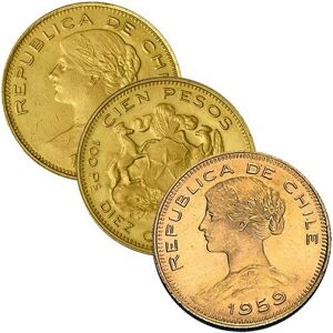 18,3 g Gold Chile 100 Pesos diverse Jahrgnge
