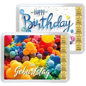 5 x 1 g Gold Geschenkkarte Happy Birthday