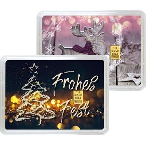 1 g Gold Geschenkkarte Frohes Fest