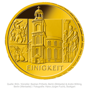 1/2 Unze Gold 100 Euro Sulen der Demokratie Einigkeit 2020