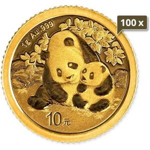 100 x 1 g Gold China Panda 2024