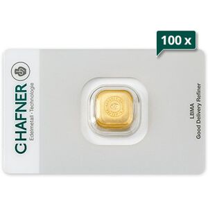 100 x 1 Unze Goldbarren C. Hafner gegossen