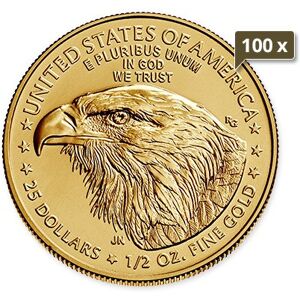 100 x 1/2 Unze Gold American Eagle 2024