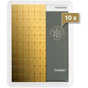 10 x 100 x 1 g CombiBar Goldtafel Heraeus