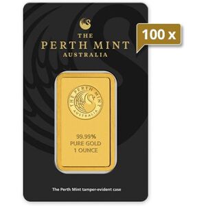 100 x 1 Unze Goldbarren Perth Mint