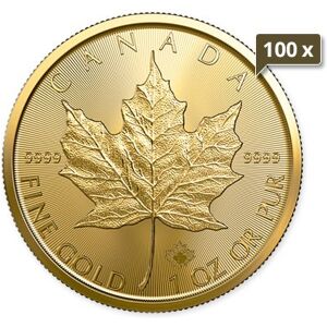 100 x 1 Unze Gold Maple Leaf 2024