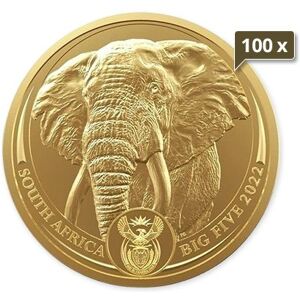 100 x 1 Unze Gold Big Five Elefant 2024