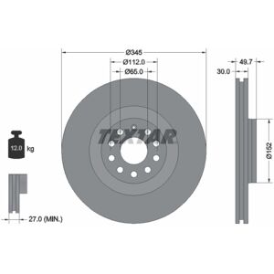 TEXTAR 92120605 Belüfteter Bremsscheibe für VW Golf, Audi A3, Seat Leon TEXTAR 92120605 Belüfteter Bremsscheibe für VW Golf, Audi A3, Seat Leon