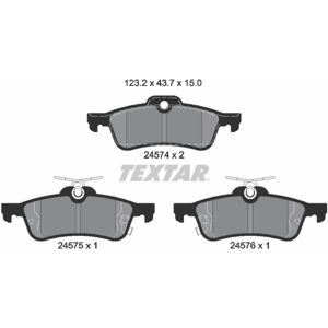 Bremsbelagsatz TEXTAR 2457401, Hinten Bremsbelagsatz TEXTAR 2457401, Hinten