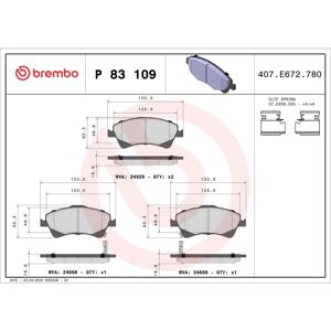 Bremsbelagsatz BREMBO P 83 109, Vorne Bremsbelagsatz BREMBO P 83 109, Vorne