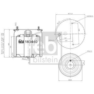 FEBI BILSTEIN 183440 Luftfederung - Vorderachse links FEBI BILSTEIN 183440 Luftfederung - Vorderachse links