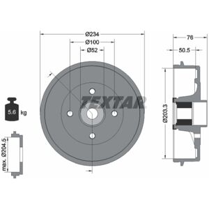 TEXTAR 94042400 Bremsentrommel - Brake Drum TEXTAR 94042400 Bremsentrommel - Brake Drum