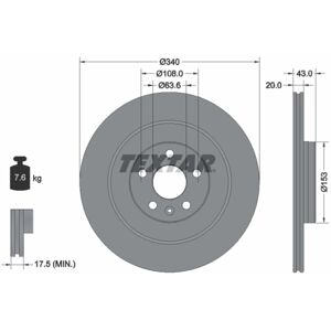 TEXTAR 92304503 Bremsscheibe - Innenbelüftet, 20mm, Volvo XC40 XC90 II TEXTAR 92304503 Bremsscheibe - Innenbelüftet, 20mm, Volvo XC40 XC90 II
